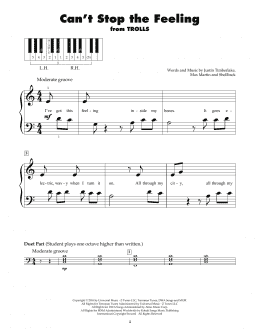 page one of Can't Stop The Feeling! (5-Finger Piano)