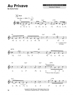page one of Au Privave (Harmonica)