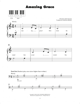 page one of Amazing Grace (5-Finger Piano)
