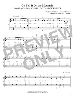 page one of Go Tell It On The Mountain (Piano Solo)
