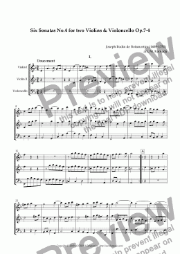 page one of Six Sonatas No.4 for two Violins & Cello Op.7-4
