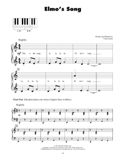 page one of Elmo's Song (5-Finger Piano)