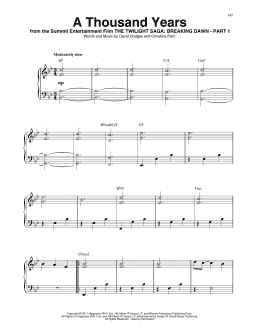 page one of A Thousand Years (Harp)