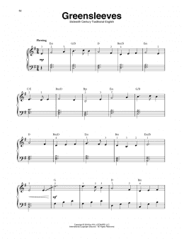 page one of Greensleeves (Harp)