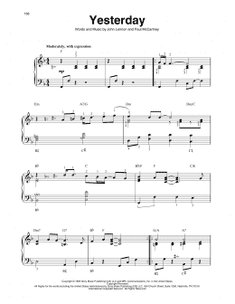 page one of Yesterday (Harp)