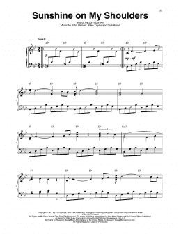 page one of Sunshine On My Shoulders (Harp)