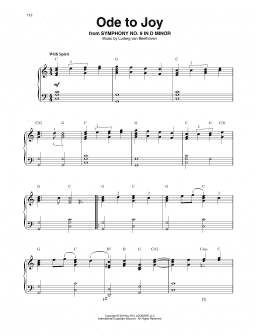 page one of Ode To Joy (Harp)