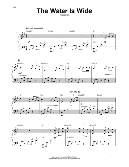 page one of Water Is Wide (Harp)
