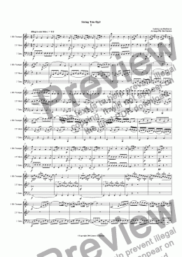 page one of Beethoven - String Trio Op 3 For Brass Trio
