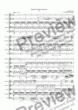 page one of Dvorak Quartet No 6 (American) Mvt 2 for Brass Quintet