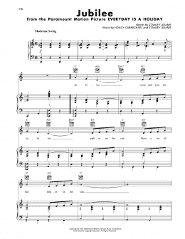 page one of Jubilee (Piano, Vocal & Guitar Chords (Right-Hand Melody))