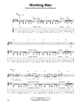 page one of Working Man (Guitar Tab (Single Guitar))