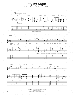 page one of Fly By Night (Guitar Tab (Single Guitar))
