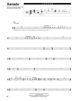 page one of Xanadu (Drums Transcription)