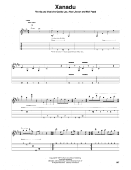 page one of Xanadu (Guitar Tab (Single Guitar))