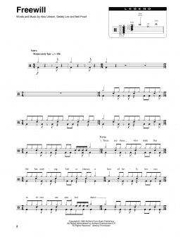 page one of Freewill (Drums Transcription)