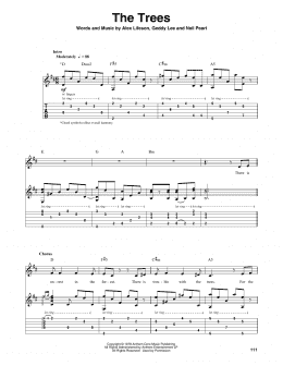 page one of The Trees (Guitar Tab (Single Guitar))