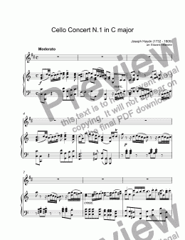 page one of Haydn -  Concerto for 4-valves flugelhorn & piano,1 movt.  - Allegro