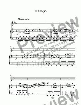 page one of Haydn -  Concerto for 4-valves flugelhorn & piano,3 movt. - Allegro