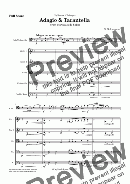 page one of Goltermann Adagio & Tarantella Op. 35 No. 4 for Solo Cello & String Orchestra