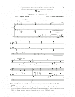 page one of She (SSAA Choir)