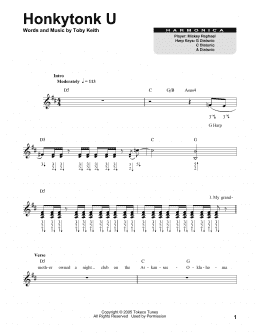 page one of Honkytonk U (Harmonica)