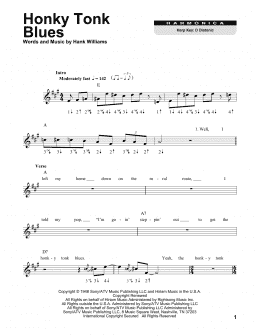 page one of Honky Tonk Blues (Harmonica)