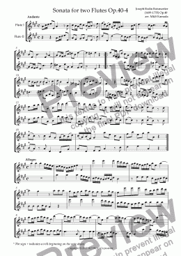 page one of Sonata (Duet) for two Flutes Op.40-4