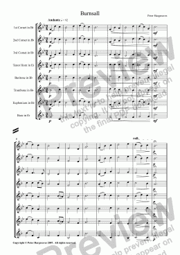 page one of Burnsall - a Hymn for Brass Octet