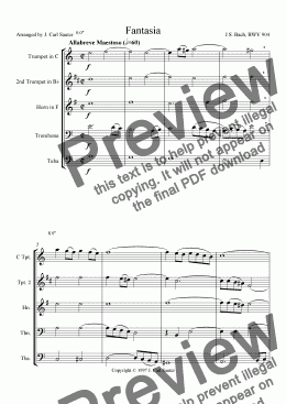 page one of Fantasia in A minor