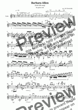 page one of Barbaraallenscore