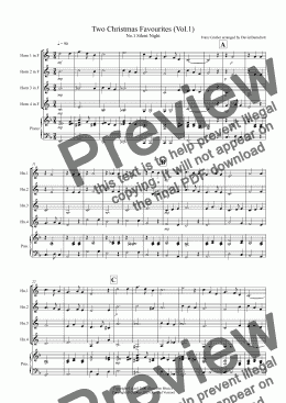 page one of 2 Christmas Favourites for Horn Quartet (Volume one)
