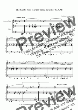 page one of The Saint’s Visit Havana with a Touch of W.A.Mozart for Guitar & Piano