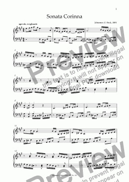 page one of Sonata Corinna