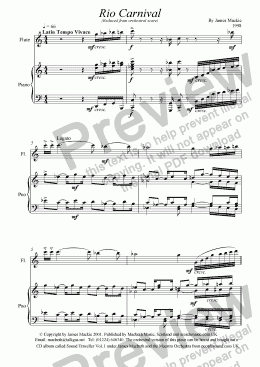 page one of Rio Carnival (Flute + Piano)