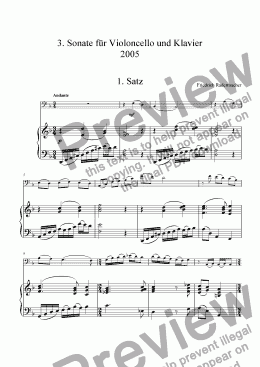 page one of 3. Sonate für Violoncello und Klavier