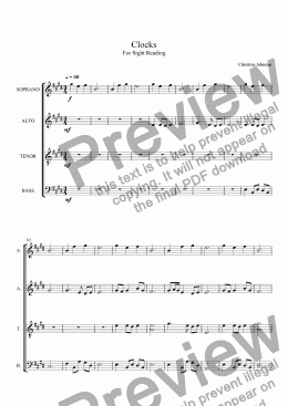 page one of Clocks [ - For Sight Reading - ]