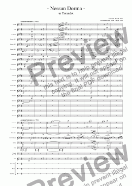 page one of Nessun Dorma - Solo and Wind Orchestra