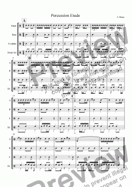 page one of Percussion Etude