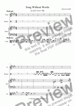 page one of Song Without Words [Cycle Two # 38] [Mixed Ensemble]