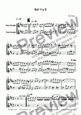 page one of Duet 9 in D [recs]