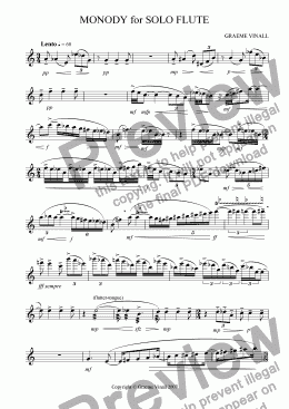 page one of Monody for Solo Flute
