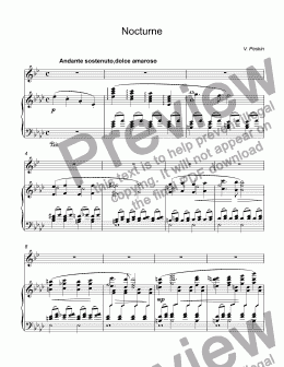 page one of Peskin  - Nocturne for trumpet Bb & piano