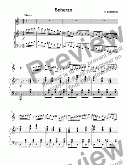 page one of Schelokov - Concert Scherzo  for trumpet Bb & piano