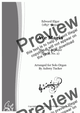 page one of Organ: Ave Maria (Motet in Bb Major, Op. 2, No. 2) - Edward Elgar