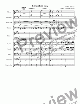 page one of Concertino in A