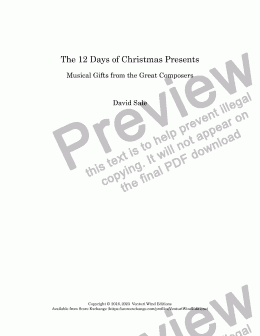 page one of The 12 Days of Christmas Presents (choir & piano)
