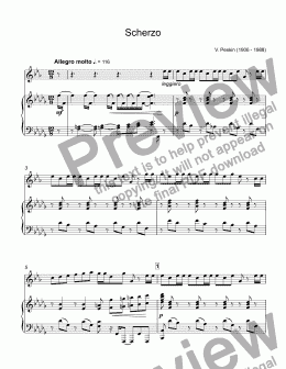 page one of Peskin - Scherzo for trumpet Bb & piano