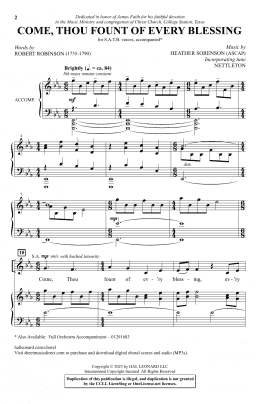 page one of Come, Thou Fount of Every Blessing (SATB Choir)