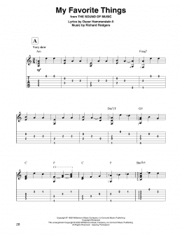 page one of My Favorite Things (from The Sound Of Music) (Solo Guitar)